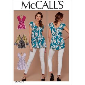 McCall Patterns Misses V-Neck/Gathered Tops with Sleeve and Tie Variations 17.00 x 0.5 x 0.070 cm