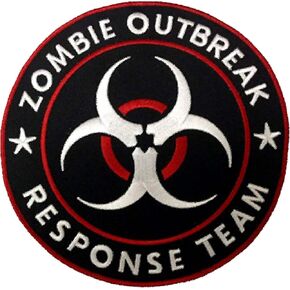 8" XL Zombie Outbreak Response Team Biohazard Logo Novelty Iron On Patch Applique