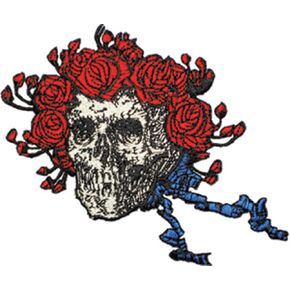 C&D Visionary Application Skull and Roses Patch White
