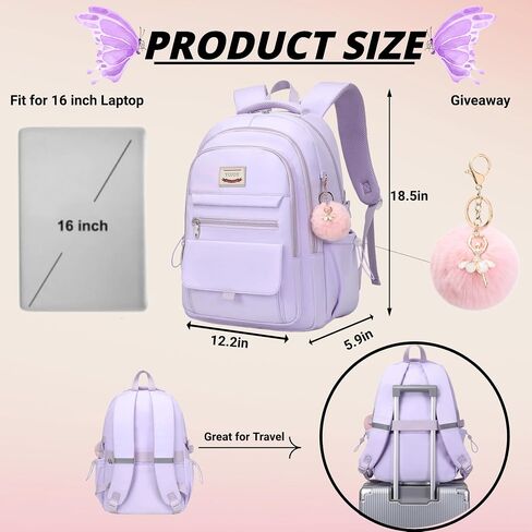 Laptop Backpack 15.6 Inch College Backpacks for Women, School Backpack for Girls,Students Aesthetic Anti Theft Travel Daypack Large Bookbags Middle High School Back Pack(Beige) in Saudi Arabia