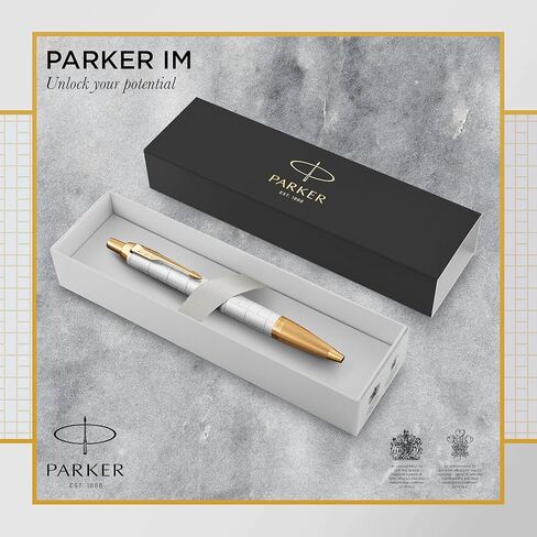 Parker IM Rollerball Pen | Stainless Steel with Chrome Trim | Fine Point with Black Ink Refill | Gift Box in Kuwait