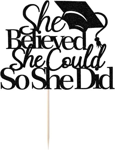 She Believed She Could So She Did Cake Topper,2025 Graduation Cake Topper,Graduation Decorations for Girls,2025 High School/College/University Graduation (black) in Saudi Arabia