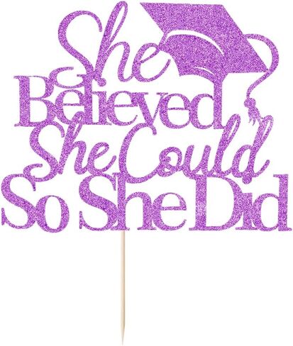 She Believed She Could So She Did Cake Topper,2025 Graduation Cake Topper,Graduation Decorations for Girls,2025 High School/College/University Graduation (black) in Saudi Arabia