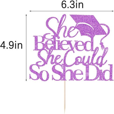 She Believed She Could So She Did Cake Topper,2025 Graduation Cake Topper,Graduation Decorations for Girls,2025 High School/College/University Graduation (black) in Saudi Arabia
