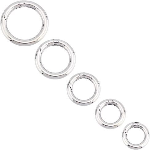 UNICRAFTALE 4pcs 4 Sizes Spring Gate Rings Stainless Steel Key Rings Carabiner Lock Clasps Connector Keychain Ring Round Snap Clasps Metal Spring Gate Rings for Jewelry Making Bag Purse Handbag Strap in Saudi Arabia
