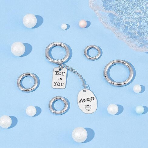 UNICRAFTALE 4pcs 4 Sizes Spring Gate Rings Stainless Steel Key Rings Carabiner Lock Clasps Connector Keychain Ring Round Snap Clasps Metal Spring Gate Rings for Jewelry Making Bag Purse Handbag Strap in Saudi Arabia