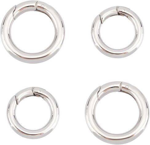 UNICRAFTALE 4pcs 4 Sizes Spring Gate Rings Stainless Steel Key Rings Carabiner Lock Clasps Connector Keychain Ring Round Snap Clasps Metal Spring Gate Rings for Jewelry Making Bag Purse Handbag Strap in Saudi Arabia