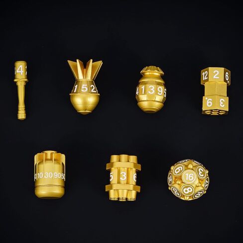 UDIXI Metal DND Dice Set RPG Polyhedral 7-Die Metal Dice Set D&D Bomb Shaped Cool Design with Leather Pouch for Role Playing Games Dungeons and Dragons and Other Tabletop Game （Ancient Bronze） in Saudi Arabia