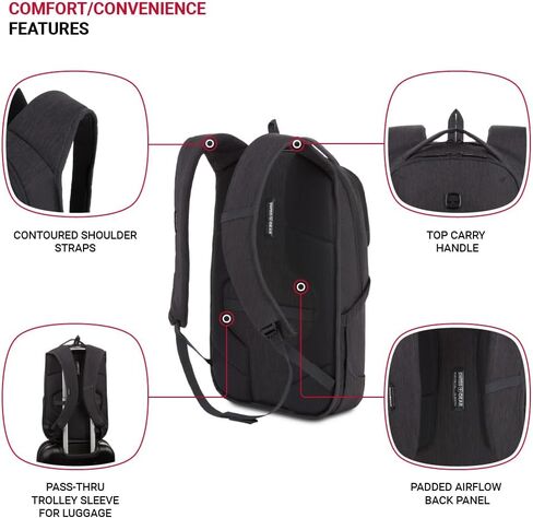 Swissgear 8183 حقيبة ظهر للكمبيوتر المحمول ، الفحم هيذر ، 18 بوصة in Kuwait