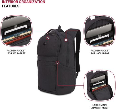 Swissgear 8183 حقيبة ظهر للكمبيوتر المحمول ، الفحم هيذر ، 18 بوصة in Kuwait