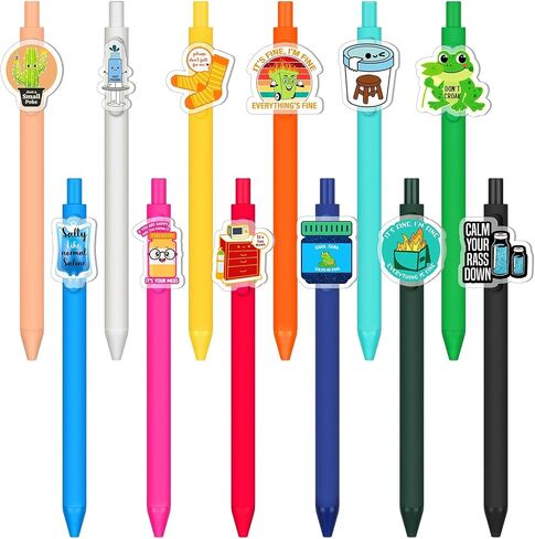 24 Pcs Funny Nurse Pens Funny Novelty Gel Ink Pens Emotional Support Appreciation Gifts Bulk Motivational Gifts for Women Men Doctors Medical Assistants Teacher Coworker(Classic) in Kuwait