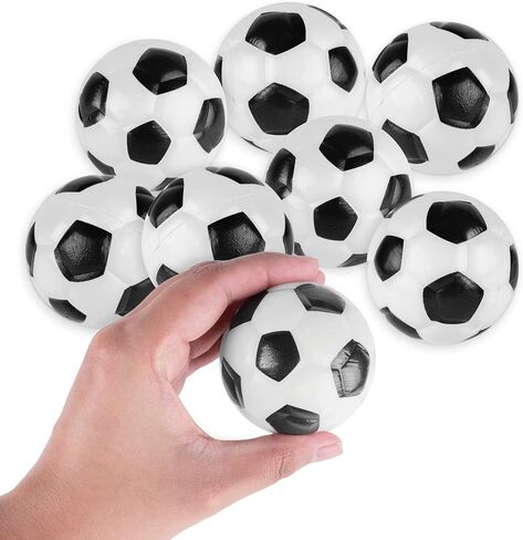 Super Z Outlet Mini Foam Sports Balls for Kids Adults Mini Baseball Football Basketball Soccer Stress Bulk Toy Game Party Decoration Relaxable (Soccer) - Pack of 12 in Kuwait
