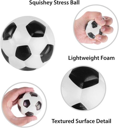 Super Z Outlet Mini Foam Sports Balls for Kids Adults Mini Baseball Football Basketball Soccer Stress Bulk Toy Game Party Decoration Relaxable (Soccer) - Pack of 12 in Kuwait