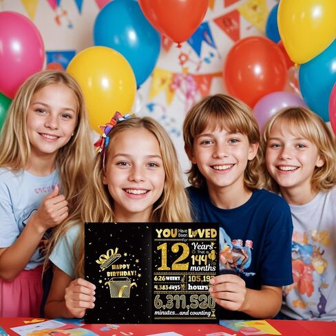 12th Birthday Card, TSVATE Gift For 12 Year Old Boy, 12th Birthday Decorations For Boys 12 Birthday Card For Son, Girls, Grandson, Nephew, Daughter, Brother, 12th Birthday Gifts for or Teen Girls 12 Bday in Saudi Arabia