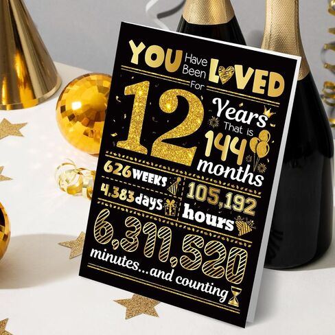 12th Birthday Card, TSVATE Gift For 12 Year Old Boy, 12th Birthday Decorations For Boys 12 Birthday Card For Son, Girls, Grandson, Nephew, Daughter, Brother, 12th Birthday Gifts for or Teen Girls 12 Bday in Saudi Arabia