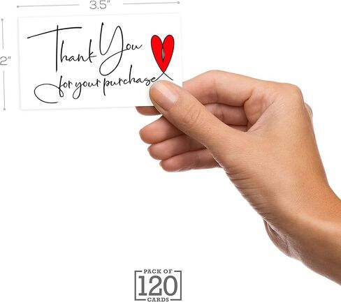 Easykart 120 Thank You For Your Purchase Cards | 300 Gsm Thick Board | Business Card sized | Highly Recommended For Small Business Owners (1 PACK) in Kuwait