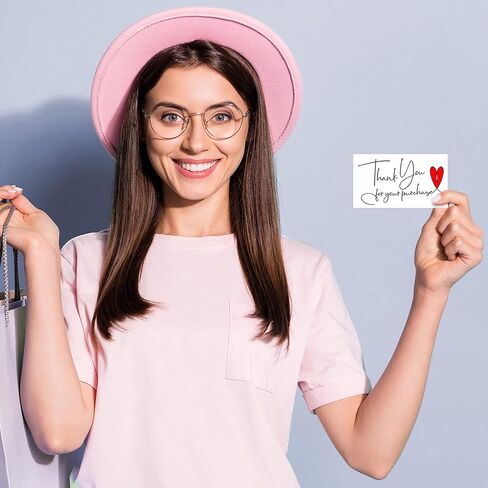 Easykart 120 Thank You For Your Purchase Cards | 300 Gsm Thick Board | Business Card sized | Highly Recommended For Small Business Owners (1 PACK) in Kuwait