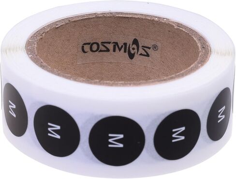 COSMOS Round Clothing Size Stickers Adhesive Labels, 500 Pcs ((M) Label) in Kuwait