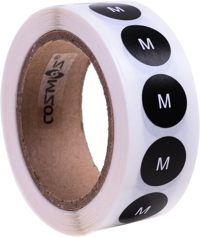 COSMOS Round Clothing Size Stickers Adhesive Labels, 500 Pcs ((M) Label) in Kuwait