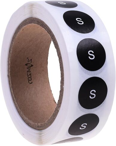 COSMOS Round Clothing Size Stickers Adhesive Labels, 500 Pcs ((M) Label) in Kuwait