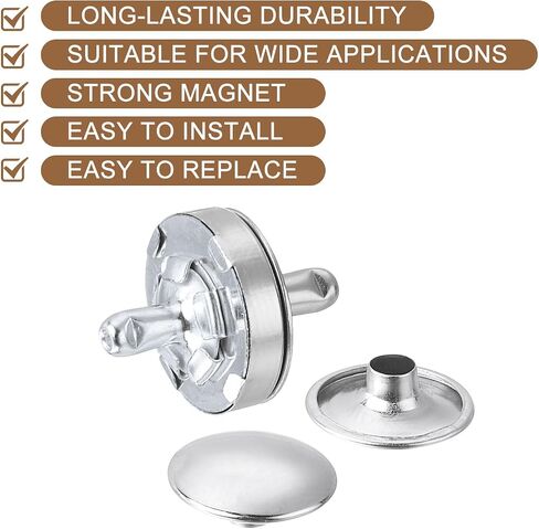 UXCELL 20 مجموعات الزر SNAPS المغناطيسي ، 18 × 4 مم/0.71 "x0.16" clasps magnetic clasps magnetic base مكونات القاعدة ومجموعة الغطاء لمحفظة ديي حقيب ديي ، الذهب ، الذهب in Saudi Arabia