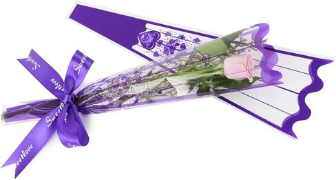 غلاف وردي واحد صافي زهرة باقة الأكمام ترتيب الأزهار لوازم لفائكة الأكياس 100 تهم in Kuwait