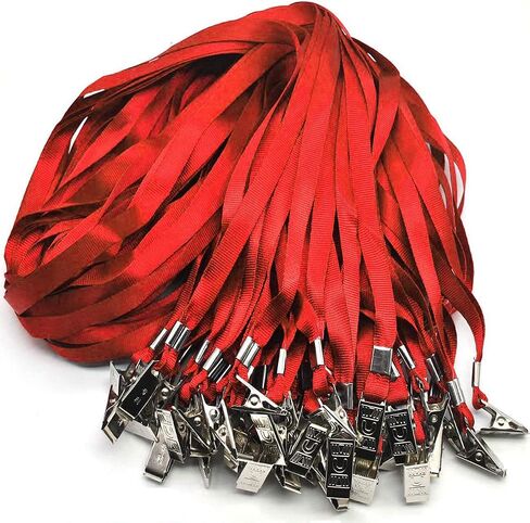 Lanyards with ID Holder 50 Pcs Clear Plastic Horizontal Waterproof Ziplock ID Nametag Holder Bulk Lanyard Clip Name Tag Badge Holder in Kuwait