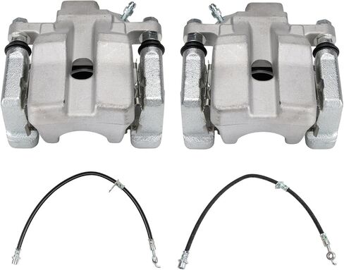 TRQ Front Brake Caliper Set Brake Hose Compatible with 1996-2002 Toyota 4Runner in Saudi Arabia