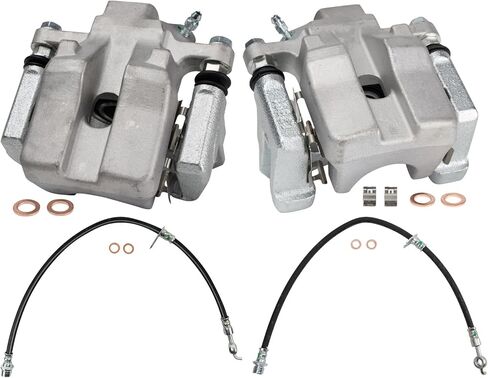 TRQ Front Brake Caliper Set Brake Hose Compatible with 1996-2002 Toyota 4Runner in Saudi Arabia