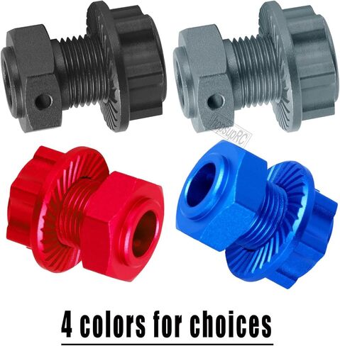 RC 17mm Aluminum Wheel Hex Extended Wheel Hub Drive with Anti-dust Cap Nuts Upgrades Part for1/10 Kraton 4S V2 BLX,Outcast 4S V2 BLX,1/8 Mojave 4X4 4S BLX RC Car,Black in Kuwait