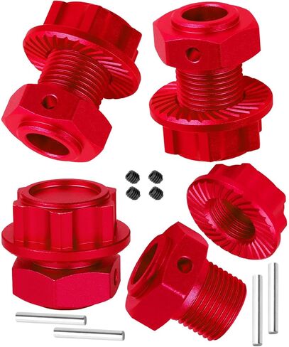 RC 17mm Aluminum Wheel Hex Extended Wheel Hub Drive with Anti-dust Cap Nuts Upgrades Part for1/10 Kraton 4S V2 BLX,Outcast 4S V2 BLX,1/8 Mojave 4X4 4S BLX RC Car,Black in Kuwait
