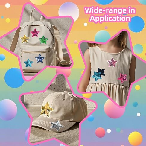 Benkyo 22Pcs Sequin Star Patches Blue Iron On Star Iron On Patches Embroidery Fabric Iron On Star Patches for Clothes Caps Hats Jeans Crafts （Blue） in Kuwait