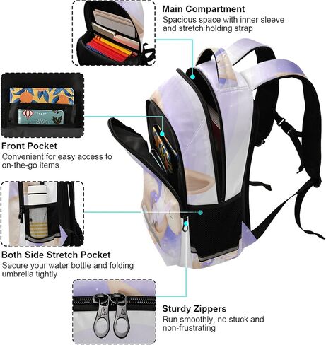 Alaza Ornament Paisley Bandana Print Black Backpack Pres for Women Men Personalized Laptop Notebook Babe School Bag School Daypack ، 13 14 15.6 inch in Kuwait