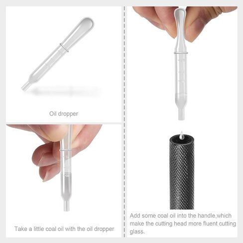 Glass Cutter Tool Set 2mm-20mm Pencil Style Oil Feed Carbide Tip with 2 Bonus Blades and Screwdriver in Saudi Arabia