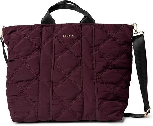 KEDZIE Cloud 9 Quilted Puffer Tote Bag Crossbody Purse for Women - Mulberry in Saudi Arabia