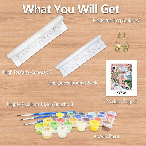 JATOK Paint by Numbers Kit for Adults Beginners, Landscape DIY Easy Acrylic Oil Painting by Numbers on Canvas, Paint-by-Numbers Drawing Kits for Gift Home Wall Decor Without Frame 16x20in in Saudi Arabia