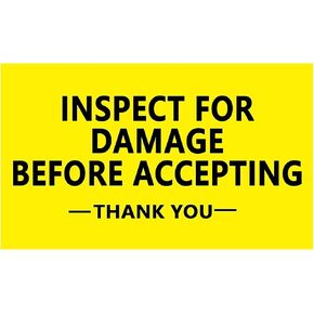 Inspect for Damage Before Accepting Shipping Package Mailing Cartons Envelops Stickers,Postworker Labels,300 Pcs Per Roll