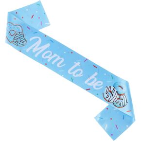 Jollyboom Donut Dust Dust Decorations Sash for Boy ، Blue Donut يرش مع الحب ديكورات استحمام الطفل لتكون وشاحًا لصبي حفلة استحمام الطفل