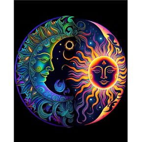 Moon Paint by Number for Adults-Paint by Numbers for Adults Beginner,Sun Paint by Numbers for Gift Home Wall Decor(16x20 inch)
