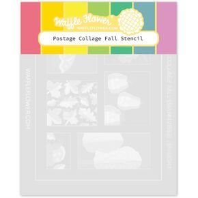 Waffle Flower Postage Collage Fall Stencil