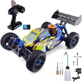 1/8 NITRO RC Truck للبالغين 90 كم/ساعة 4WD NITRO غاز RC CAR 94970 26CXP السرعة السريعة السرعة عن بعد شاحنة RTR HOBBY سباق الميثانول الوقود على الطرق الوعرة على الطرق القصيرة (الأخضر)
