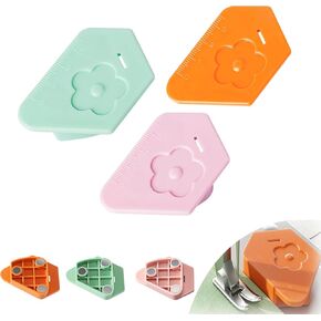 3 Pack Magnetic Seam Guide, Magnetic Seam Guide for Sewing Machine, Upgrade Polygonal Multifunctional Seam Guide Hemmer with Scale, Sewing Supplie Accessories (Pink, Green, Orange)