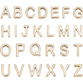 PH PandaHall 52Pcs Gold Letter Beads, Alloy Alphabet ABC Charms Metal A-Z Alphabet Letter Charms Capital Alphabetic Pendants for Valentine DIY Bracelet Necklace Jewelry Making Crafting, 26Pcs/set