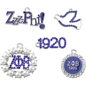 CHOORO 5PCS Z Amicae Sorority Gifts Charm Pendant for Jewelry Making DIY Charm