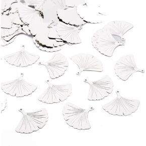 100pcs Ginkgo Leaf Charms Golden Brass Autumn Leaves Pendants Etched Metal Embellishments Plant Charms Leaves Drop Dangle Earrings Charm for DIY Bracelet Necklace Keychain Jewelry Making