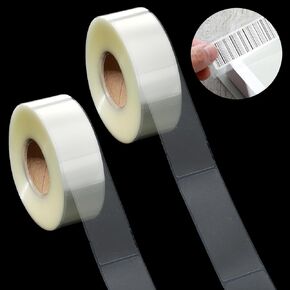 1200Pcs Clear Label Protector Labels Seal Stickers, Waterproof Library Label Protector Shields Seal Stickers for Protecting Barcodes Package Books Mail Barcodes Addresses(3.1 x 1.2in,2 Rolls)