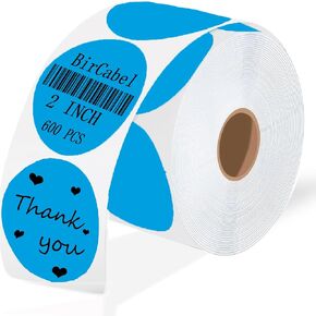 2 inch Blue Circle Thermal Sticker Labels, Self-Adhesive Round Inventory Labels, Multi-Purpose Roll Thermal Stickers for Business and Domestic Use-600 Labels/Roll