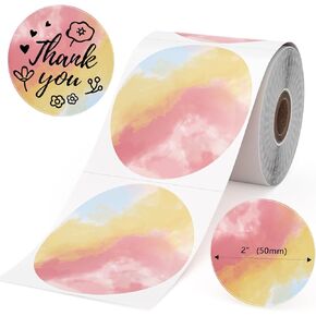 Phomemo 2" Color Circle Thermal Label, Self-Adhesive Round Sticker Label, Direct Thermal Printer Label for Logo Design, Name/Price Tag, Stickers Labels for Small Business Supplies, 750 Labels/Roll