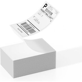 4"x 6" Direct Thermal Large Shipping Labels (500 Fanfold) Work with Rollo, MUNBYN, iDRPT, Polono, Zebra Desktop Thermal Printer, Commercial Grade Permanent Adhesive Mailing Postage Paper Label