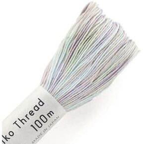 Olympus Sashiko Thread - 100m Skein - Japanese Embroidery & Quilting Thread (195-Vari-Pastel-Lav-Blue-Mint)